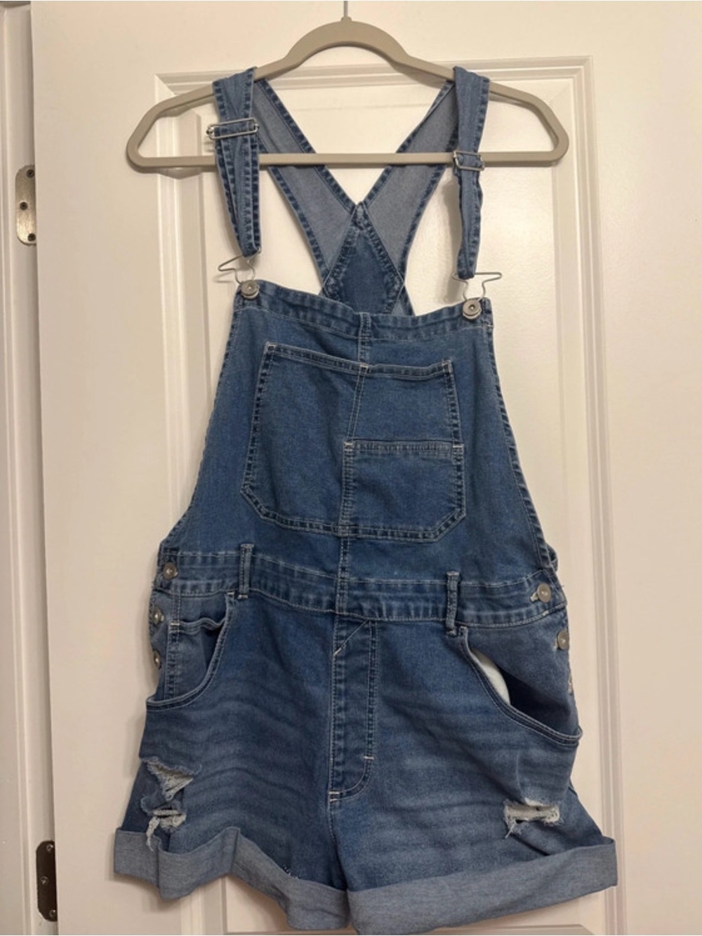 Denim Blue Short Romper - Blue